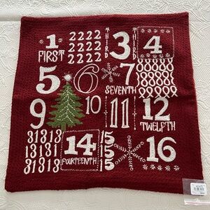 Pottery Barn Red and Green Holiday Advent Pillow